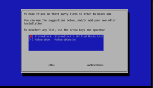 ncurses-Auswahl von Blocklisten
